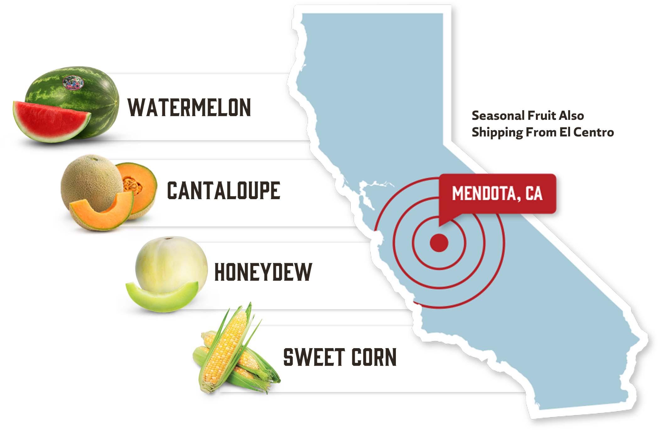 Mendota, CA -- Sweet Corn, Watermelon, Honeydew, Cantaloupe